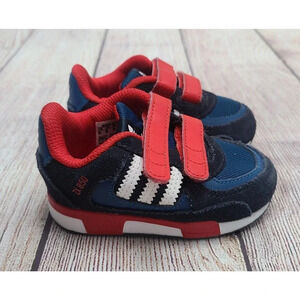 Adidas Tennis Shoes Sneakers Toddler Size 5K Navy Blue Red White Hook & Loop